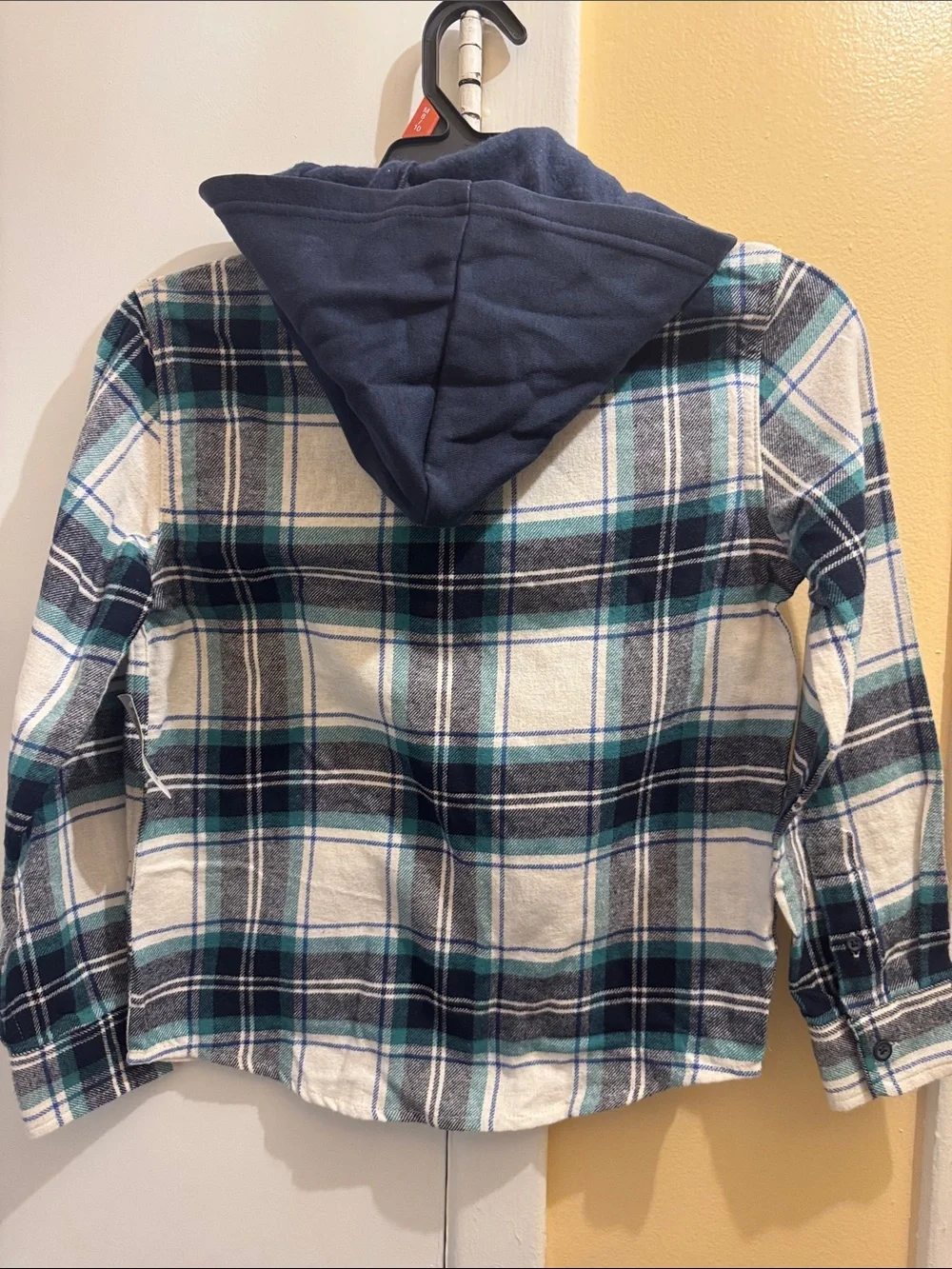Old Navy Teal, Navy & Cream Plaid Button-Down Shirt